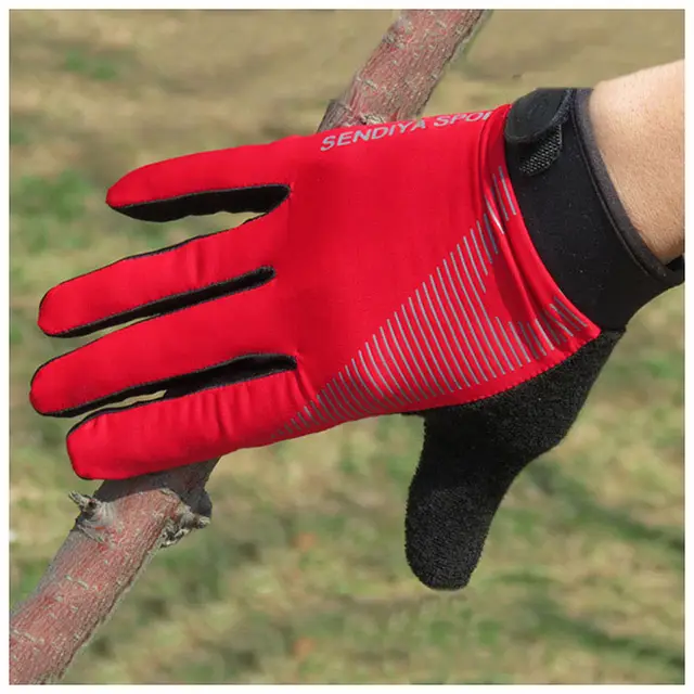Men's And Women's Ice Silk High Elasticity Cycling Sports Touch Screen Gloves Red - Shop at LoveMi