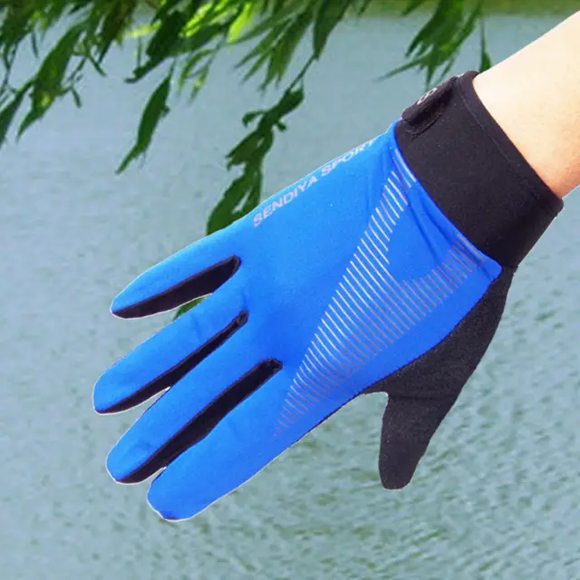 Men's And Women's Ice Silk High Elasticity Cycling Sports Touch Screen Gloves Sky Blue - Shop at LoveMi