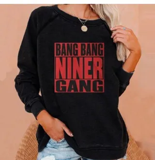 Women's Long Sleeve Printed Raglan Round Neck Sweater - 5 Style