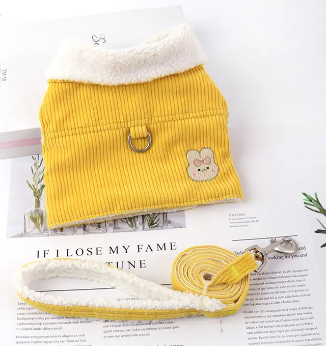 Winter Coat For Dogs Teddy And Fleece Yellow - Shop at LoveMi