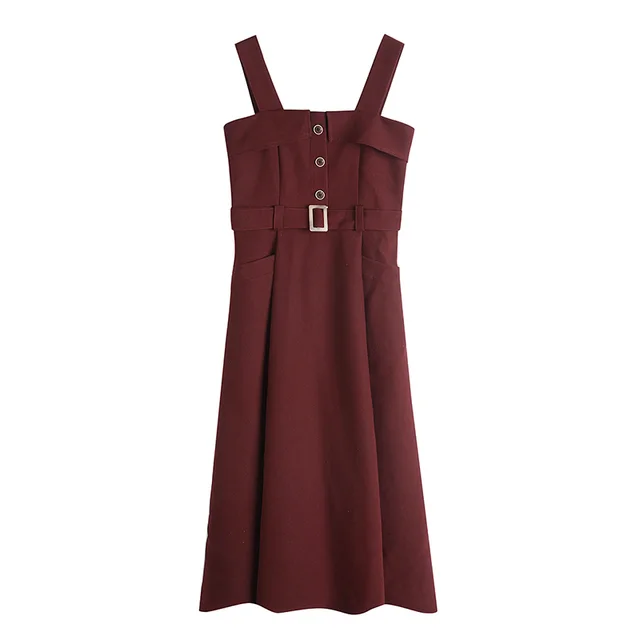 Fashionable Western style Slim And Age reducing Long Skirt Wine Red - Shop at LoveMi