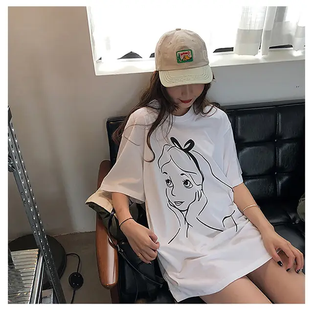 Women's Simple Print Mid length Short Sleeves White - Shop at LoveMi