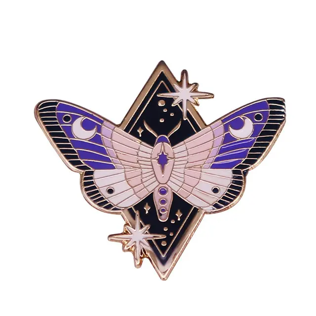 Beautiful And Purple Butterfly Brooch Luna Messenger Gold - Shop at LoveMi