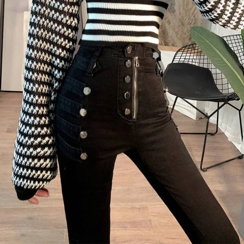 Plus Velvet High Waist Slimming Fashion Slim Fit All match Leggings Black - Shop at LoveMi