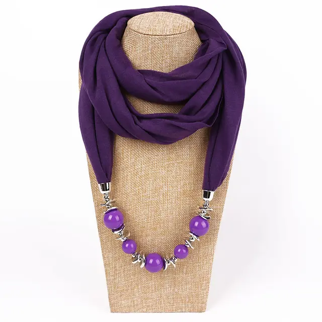 Gorgeous Bead Pendant Ring Bib Ladies Purple - Shop at LoveMi