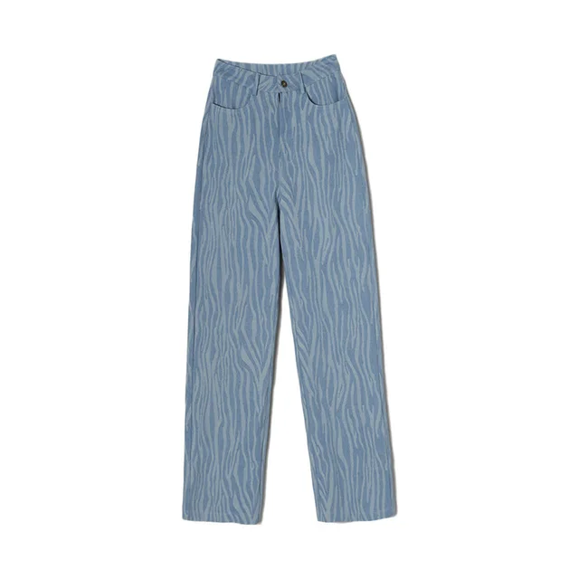 Retro Distressed Tie dye Dark Blue Jeans High Waist Slim Slimming Blue - Shop at LoveMi
