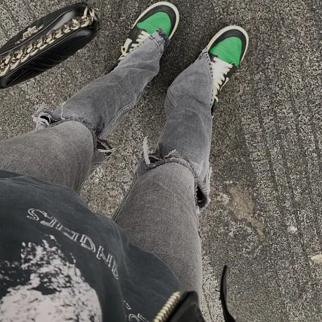 Women's High rise Ripped Slit Floor Jeans Grey - Shop at LoveMi