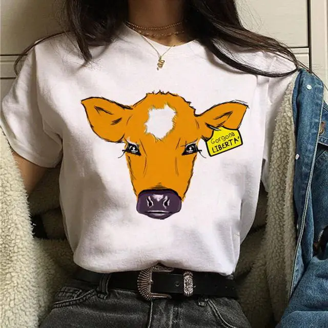 Vegetarian Cute Cartoon Piggy Print Men's And Women's T shirt - Shop at LoveMi
