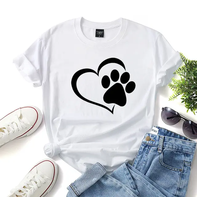 Printed Casual Fashion Plus Size Pure Cotton Women's T shirt White A - Shop at LoveMi