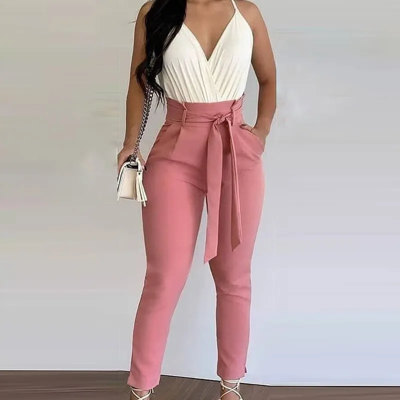 Two piece Suit With European And American Contrast Printing Odt0094 - Shop at LoveMi