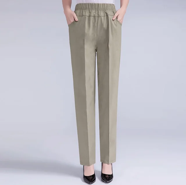 Wear Summer Thin Middle aged And Elderly Women's Trousers Khaki - Shop at LoveMi