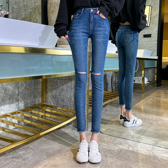 Jeans Women's High Waist Tight fitting All match Slim Retro - Shop at LoveMi