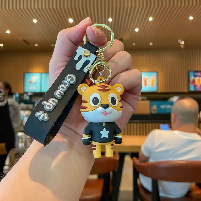 Cute Tiger Year Keychain Pendant Doll Black - Shop at LoveMi