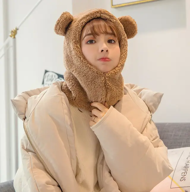 Korean Version Of The Net Red Wind Winter Cute Hat Coffee - Shop at LoveMi