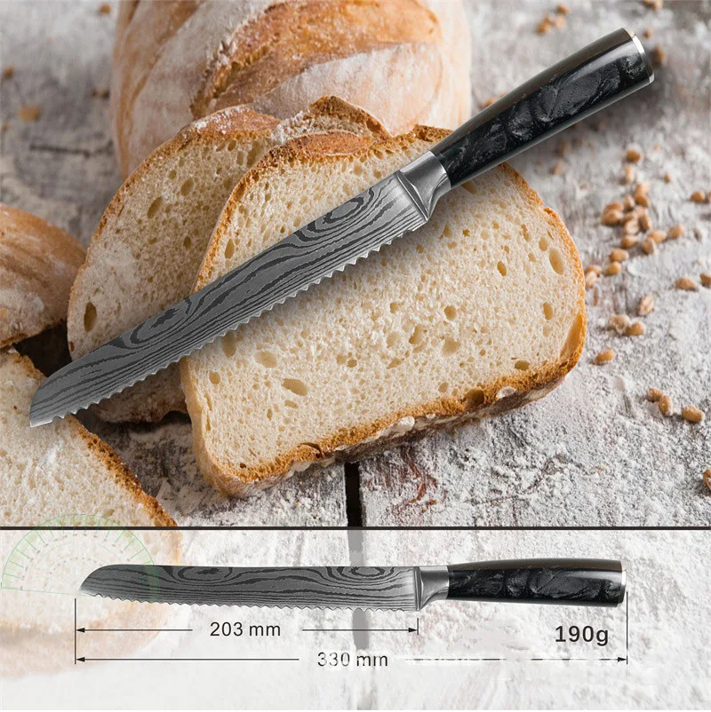 Stainless Steel Fish killing Knife With Black Resin Handle 8Inch Bread Knife - Shop at LoveMi
