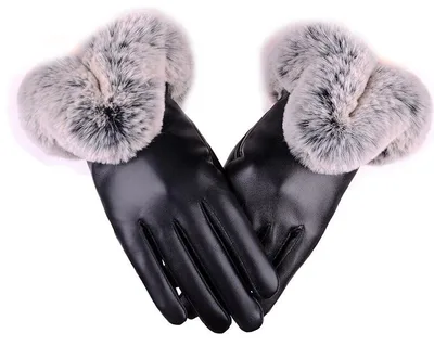 Women's Simple Pure Color Sheepskin Warm Gloves Black - Shop at LoveMi