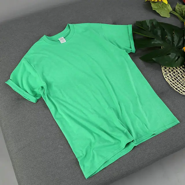 American Retro Loose Men's And Women's Solid Color Solid Color Bottoming Cotton Short sleeved Blue - Shop at LoveMi