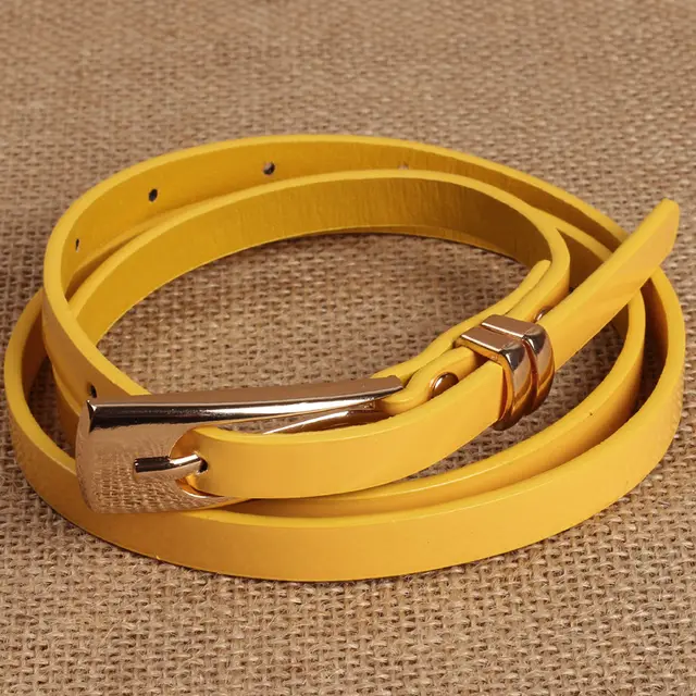 Women's Decorative Belt Candy Color One piece Dress With Yellow - Shop at LoveMi