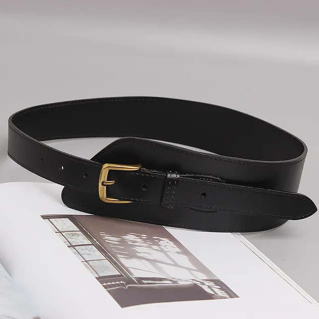 Irregular Women Leather All Match Belt Fashion Black - Shop at LoveMi