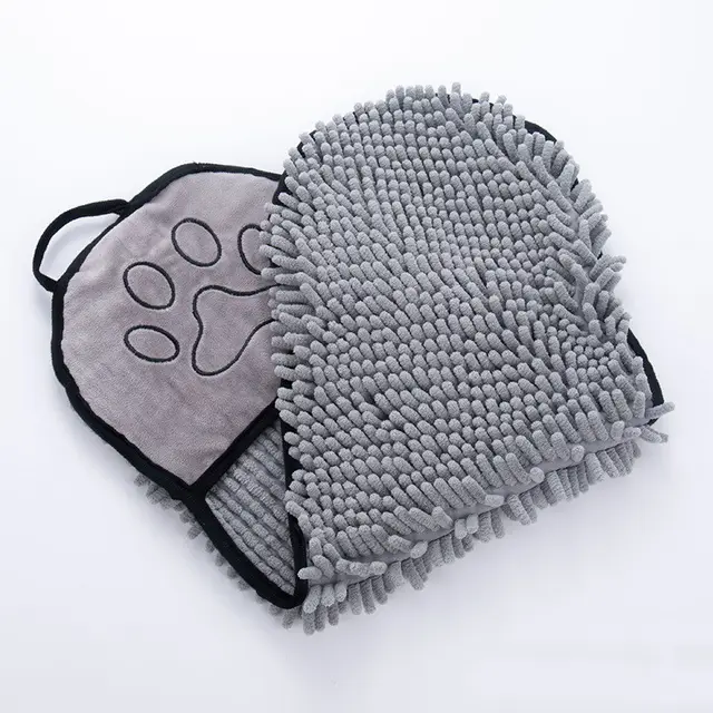 Solid Color Water Towel Dog Cat Pet Bath Towel Grey - Shop at LoveMi