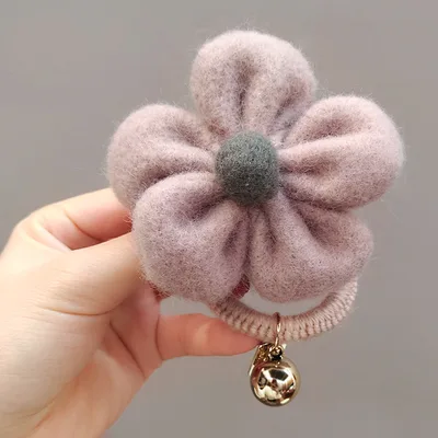 Flower Hair Circle Plush Leather Case Pink - Shop at LoveMi