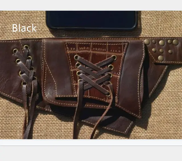 Renaissance PU Leather Belt Belt Bag Black - Shop at LoveMi