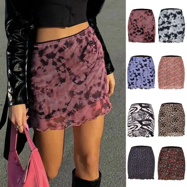 Skirt Female A line Short High Waist Net Yarn Package Buttocks Wine Red - Shop at LoveMi