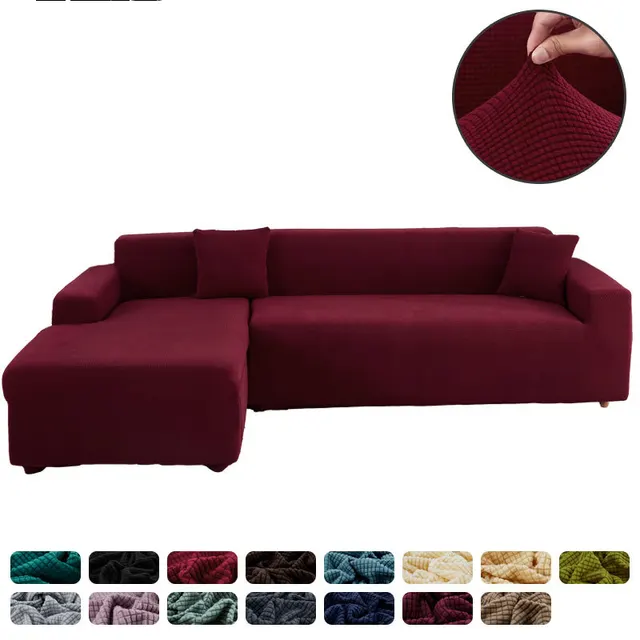 Sofa All inclusive Universal Cover Elastic Wine Red - Shop at LoveMi