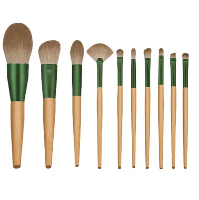 10 Cheongna Makeup Brushes Loose Powder Foundation And Blush 10Bare Brushes - Shop at LoveMi