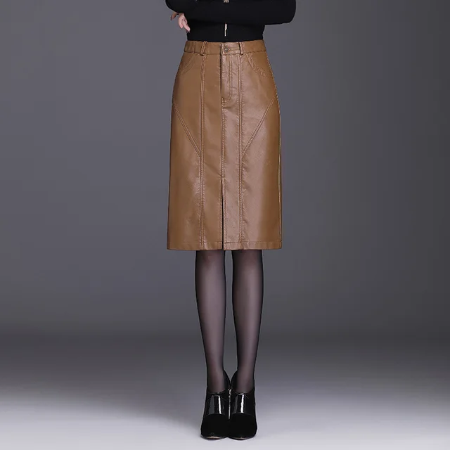 Female Autumn And Winter New Fashion High Waist Bag Hip Skirt Khaki - Shop at LoveMi