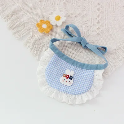 Cute Dog Smiling Bib Pet Bunny Saliva Towel Blue - Shop at LoveMi