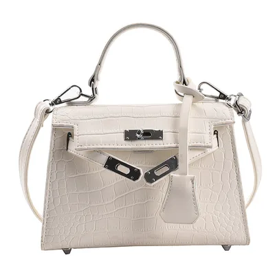 French Niche Stone Pattern Handbag Women's Trendy Fashion White - Shop at LoveMi