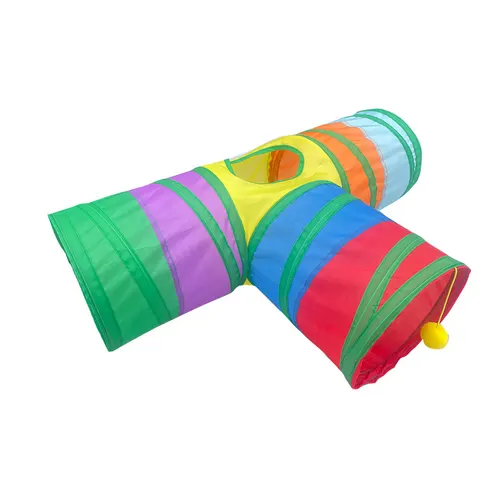 Rabbit Cat Tunnel Suede Cat Three Channel Foldable Pet Supplies Rainbow Models - Shop at LoveMi