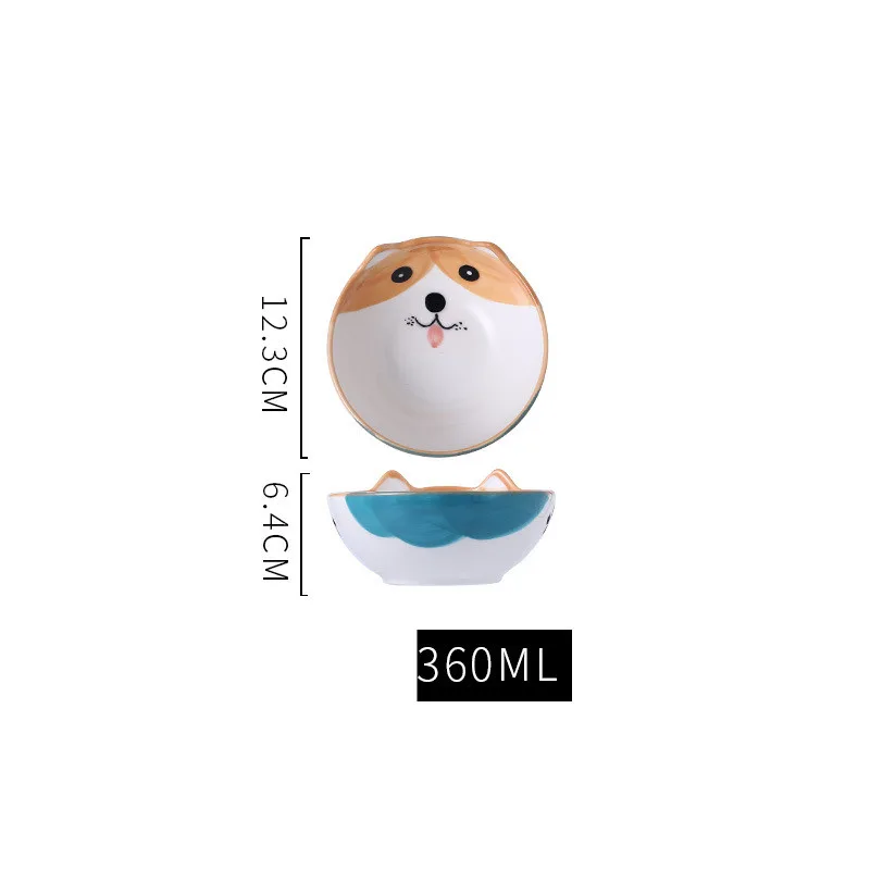 Corgi Dog Bowl Ceramic Large Anti-Tip - 5Inch Corgi Bowl