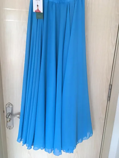 Ladies Chiffon Beach Mid length Skirt Sky Blue - Shop at LoveMi