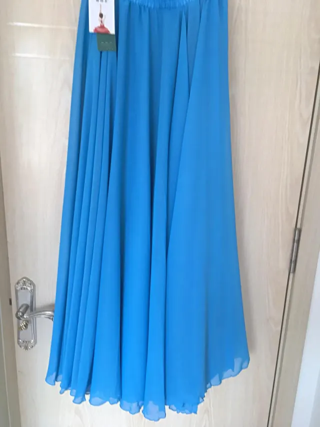 Ladies Chiffon Beach Mid length Skirt Sky Blue - Shop at LoveMi