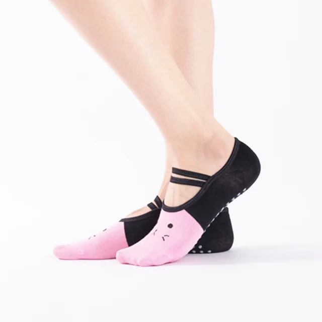 Dance Socks Sports Floor Ballet Yoga Light Pink Black - Shop at LoveMi