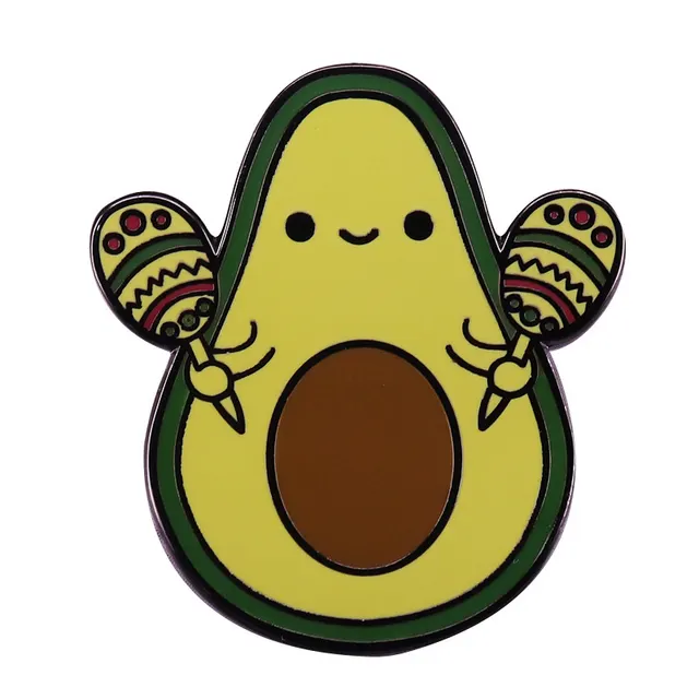 Avocado Play Game Brooch Creative Vegan Badge Black - Shop at LoveMi