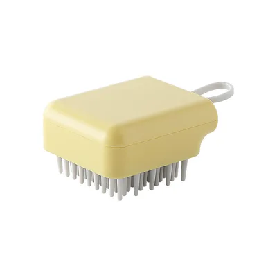 Pet Dog Cat Bath Brush Comb Multifunctional Brush Hair Fur Grooming Massaging Washing Comb Wet And Dry Remove Hair Knots Yellow - Shop at LoveMi