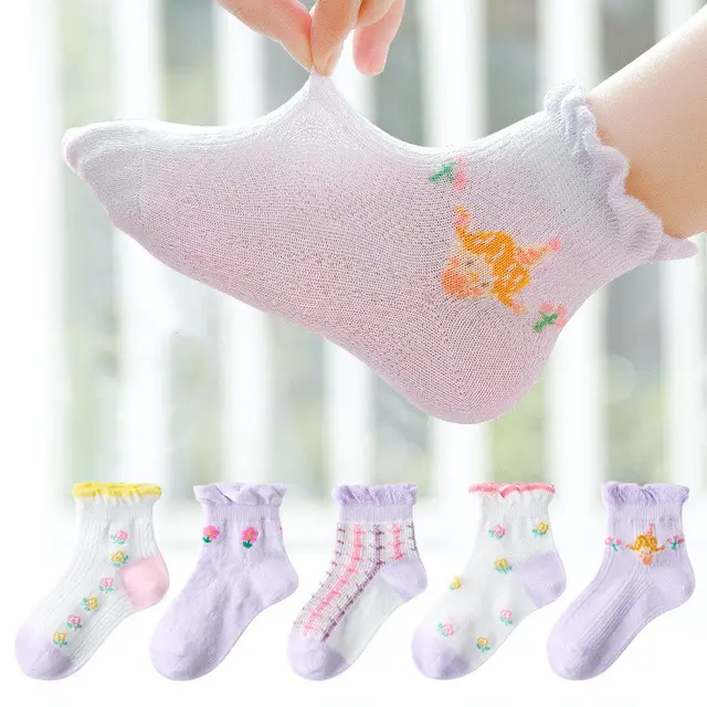 Children's Mesh Girls Lace Breathable Sweat Socks Lavender Girl - Shop at LoveMi