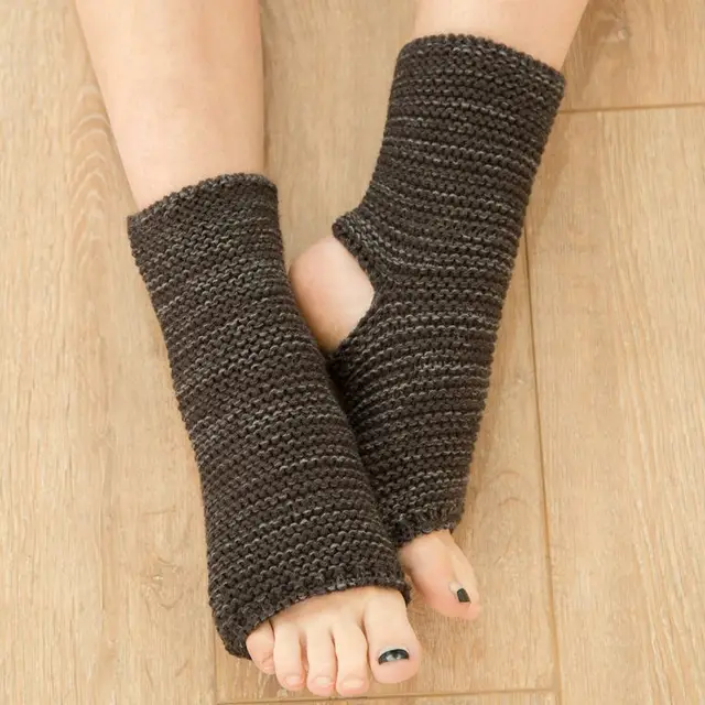 Latin Dance Stepping Knitting Sports Protective Leg Cover Dark Grey - Shop at LoveMi