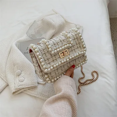 Western Style Chain Messenger Bag This Year Popular Shoulder White - Shop at LoveMi