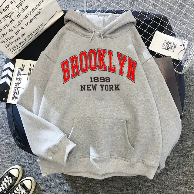 Printed Sports Plus Fleece Hooded Sweatshirt 5 Style - Shop at LoveMi