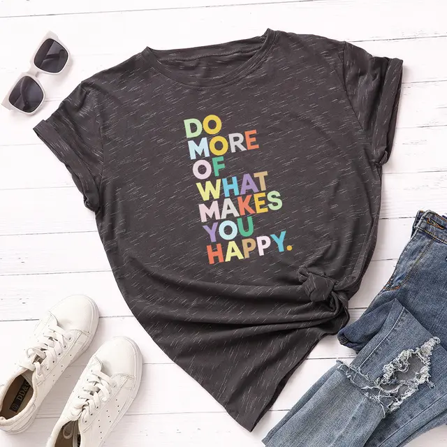 Women's Loose Round Neck Short sleeved T shirt With Letters Meteor Grey - Shop at LoveMi