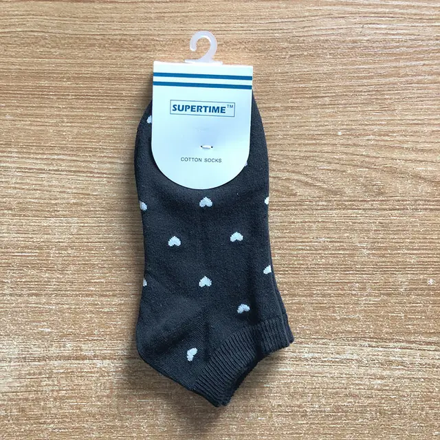 Ladies Cotton Socks Japanese Love Heart Black - Shop at LoveMi