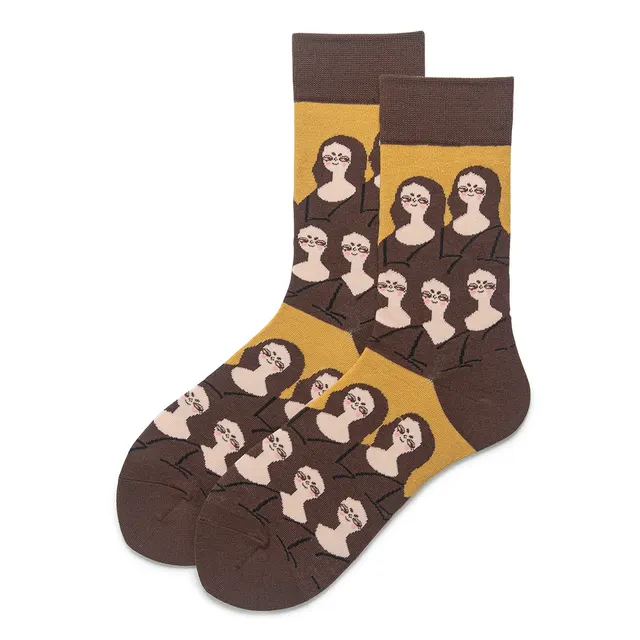Funny Face Fashion Street Couple Socks Men And Women Socks Mona Lisa - Shop at LoveMi