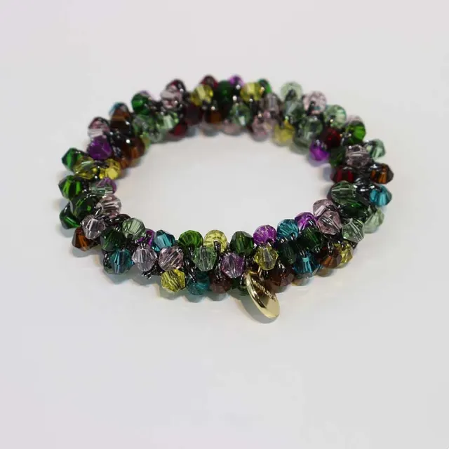 Bracelet Color Crystal Hair Ring Simple Pearl Rubber Band Cute Headwear Braided Head Rope Darkcolor - Shop at LoveMi