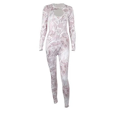 Sexy Cutout Back Slim Fit Long Sleeve Bodysuit Set Apricot - Shop at LoveMi