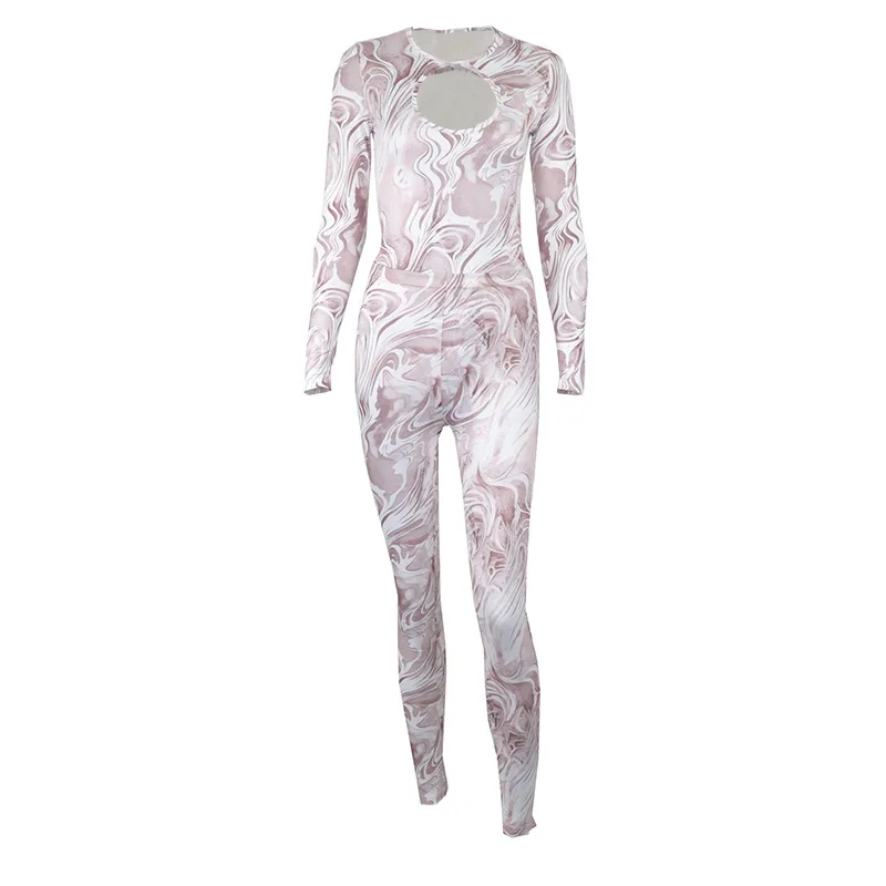 Sexy Cutout Back Slim Fit Long Sleeve Bodysuit Set Apricot - Shop at LoveMi