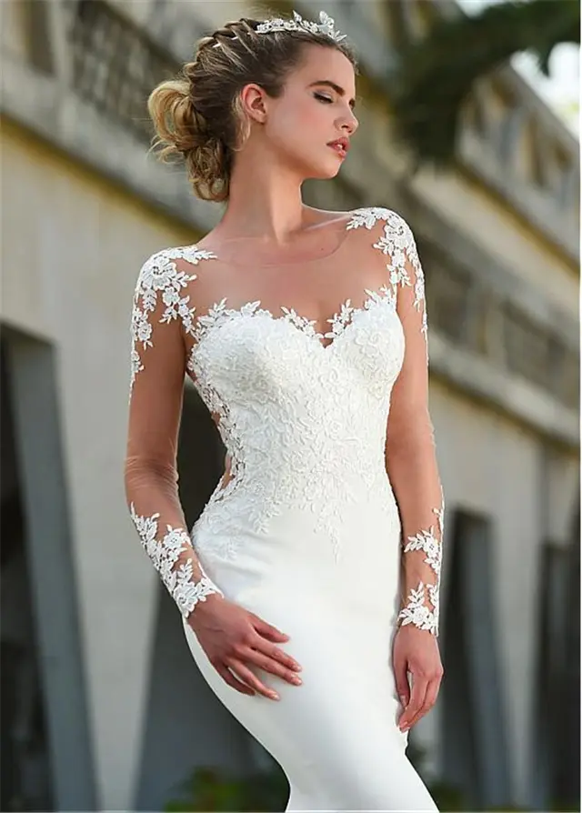 Tail Showing Thin Bride Simple Wedding White - Shop at LoveMi